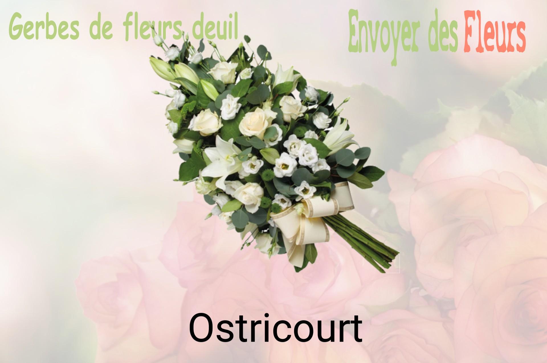 Gerbe de fleurs de deuil livrée à Ostricourt
